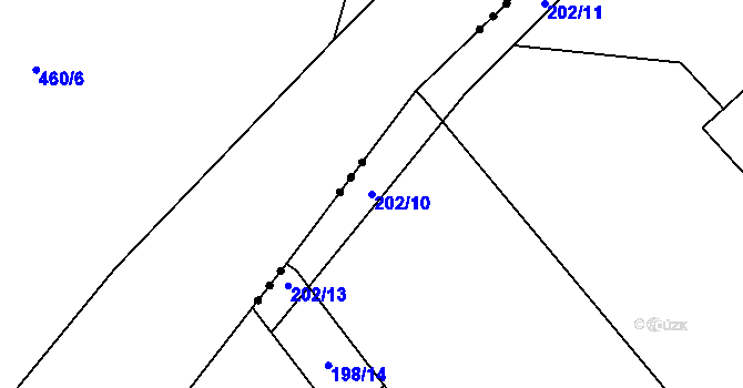 Parcela st. 202/10 v KÚ Neratovice, Katastrální mapa
