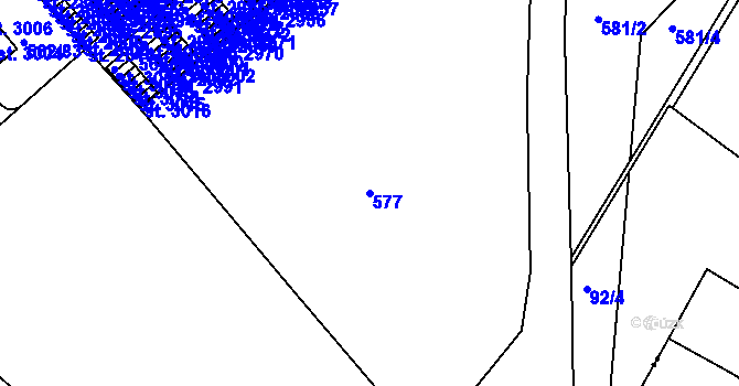 Parcela st. 577 v KÚ Neratovice, Katastrální mapa
