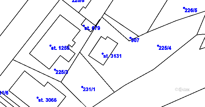 Parcela st. 3131 v KÚ Neratovice, Katastrální mapa