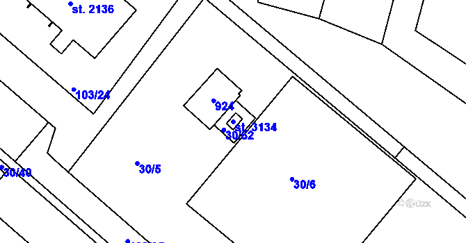 Parcela st. 3134 v KÚ Neratovice, Katastrální mapa