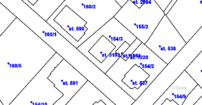 Parcela st. 3192 v KÚ Neratovice, Katastrální mapa