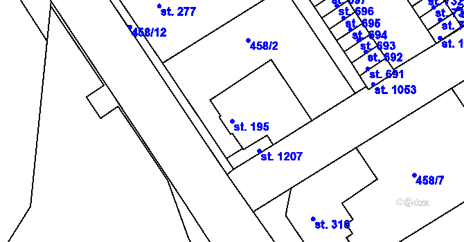Parcela st. 195 v KÚ Libiš, Katastrální mapa