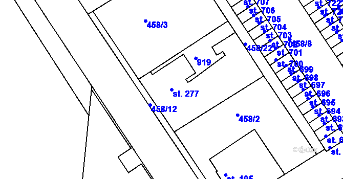 Parcela st. 277 v KÚ Libiš, Katastrální mapa