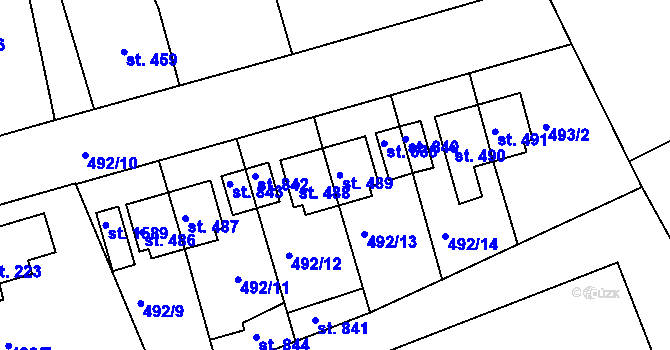 Parcela st. 489 v KÚ Libiš, Katastrální mapa