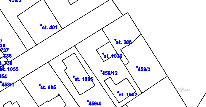 Parcela st. 1039 v KÚ Libiš, Katastrální mapa