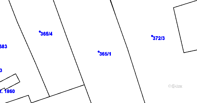 Parcela st. 365/1 v KÚ Libiš, Katastrální mapa