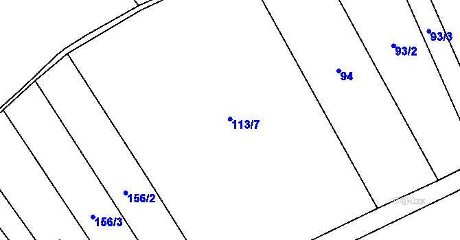 Parcela st. 113/7 v KÚ Libiš, Katastrální mapa