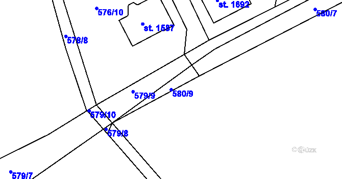 Parcela st. 580/9 v KÚ Libiš, Katastrální mapa