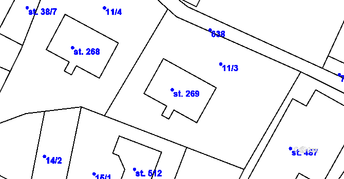 Parcela st. 269 v KÚ Byškovice, Katastrální mapa
