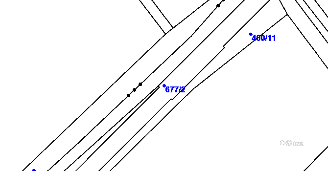Parcela st. 677/2 v KÚ Byškovice, Katastrální mapa