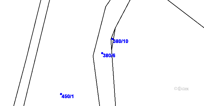 Parcela st. 380/6 v KÚ Byškovice, Katastrální mapa