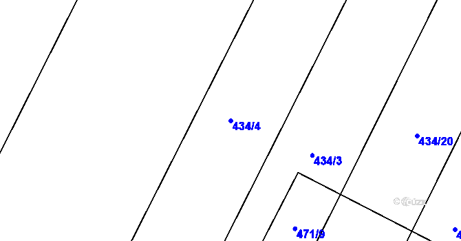 Parcela st. 434/4 v KÚ Byškovice, Katastrální mapa