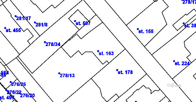 Parcela st. 163 v KÚ Lobkovice, Katastrální mapa