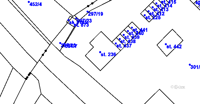 Parcela st. 236 v KÚ Lobkovice, Katastrální mapa