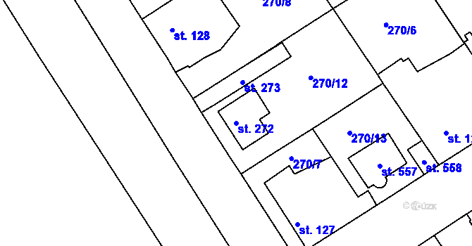 Parcela st. 272 v KÚ Lobkovice, Katastrální mapa