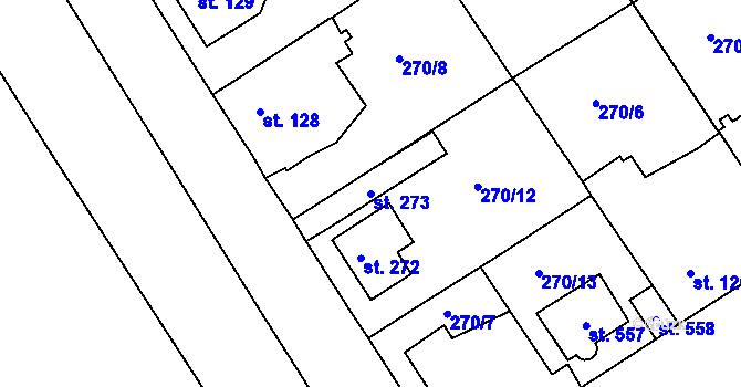 Parcela st. 273 v KÚ Lobkovice, Katastrální mapa