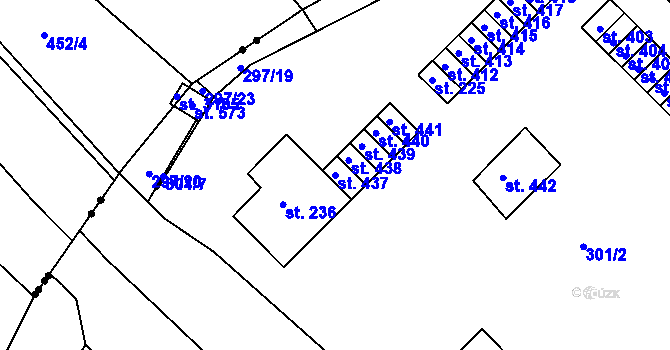 Parcela st. 437 v KÚ Lobkovice, Katastrální mapa