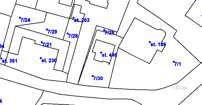 Parcela st. 446 v KÚ Lobkovice, Katastrální mapa