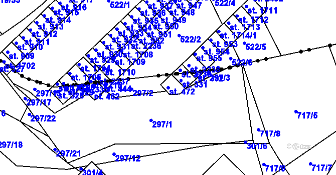 Parcela st. 472 v KÚ Lobkovice, Katastrální mapa