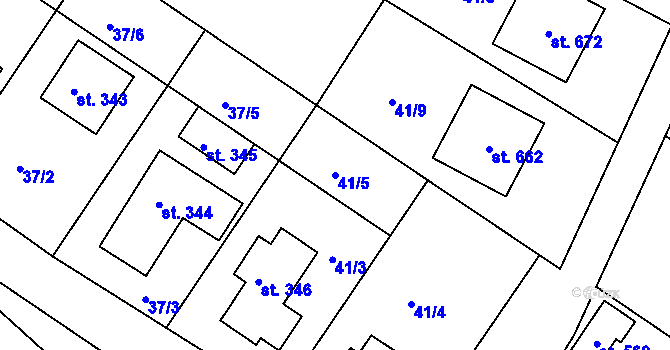 Parcela st. 41/5 v KÚ Lobkovice, Katastrální mapa