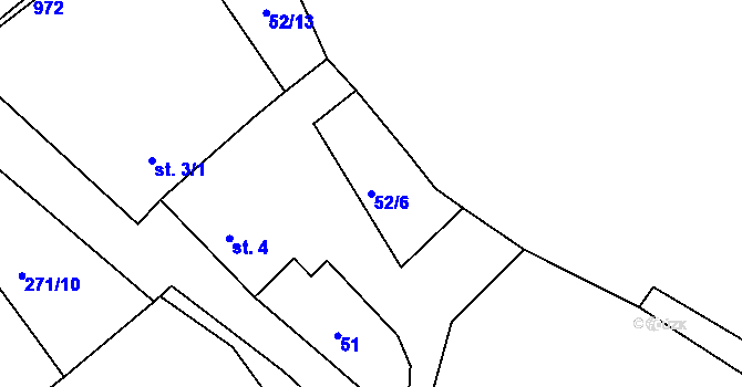 Parcela st. 52/6 v KÚ Lobkovice, Katastrální mapa