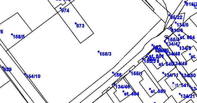 Parcela st. 158/3 v KÚ Lobkovice, Katastrální mapa