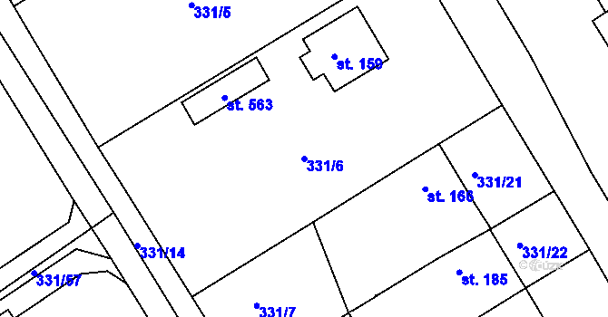 Parcela st. 331/6 v KÚ Lobkovice, Katastrální mapa