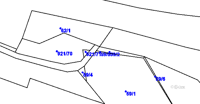 Parcela st. 59/5 v KÚ Lobkovice, Katastrální mapa