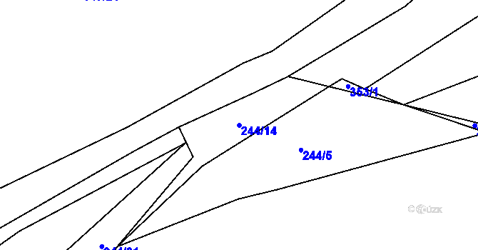 Parcela st. 244/14 v KÚ Lobkovice, Katastrální mapa