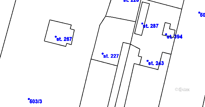 Parcela st. 227 v KÚ Mlékojedy u Neratovic, Katastrální mapa