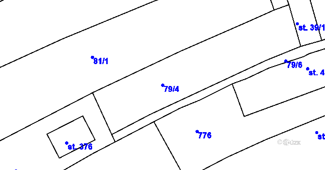Parcela st. 79/4 v KÚ Mlékojedy u Neratovic, Katastrální mapa