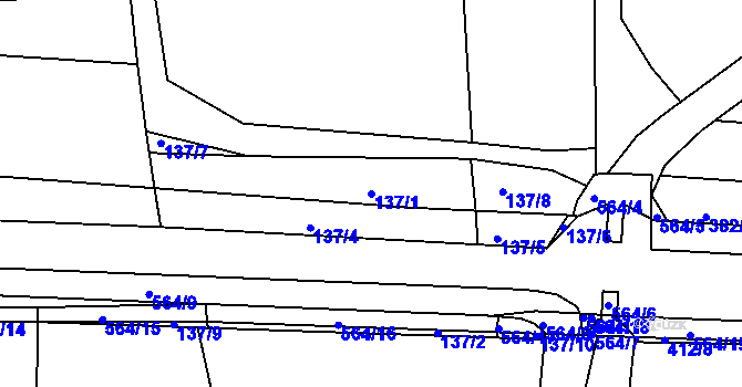 Parcela st. 137/1 v KÚ Mlékojedy u Neratovic, Katastrální mapa