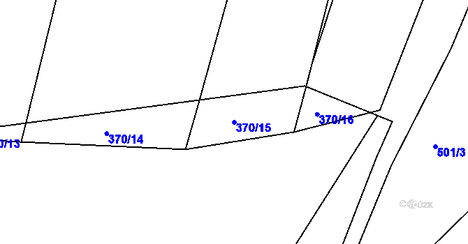 Parcela st. 370/15 v KÚ Mlékojedy u Neratovic, Katastrální mapa
