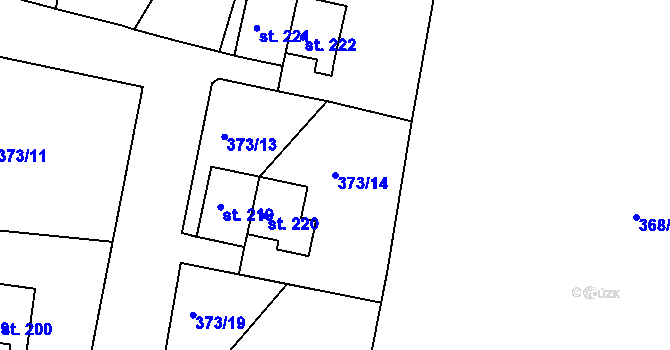 Parcela st. 373/14 v KÚ Mlékojedy u Neratovic, Katastrální mapa