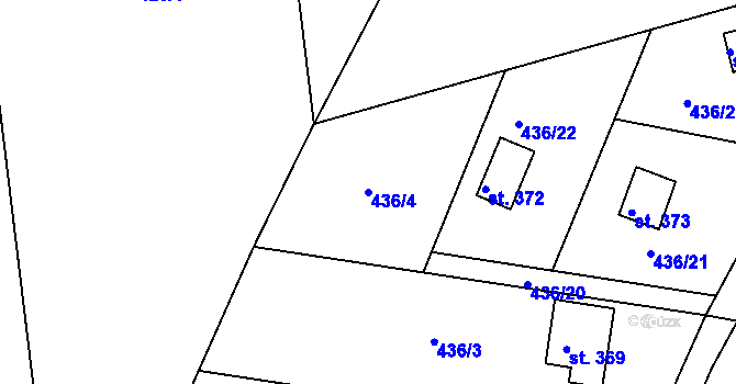Parcela st. 436/4 v KÚ Mlékojedy u Neratovic, Katastrální mapa