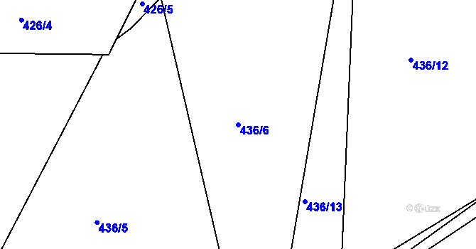 Parcela st. 436/6 v KÚ Mlékojedy u Neratovic, Katastrální mapa