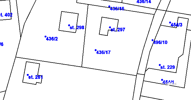 Parcela st. 436/17 v KÚ Mlékojedy u Neratovic, Katastrální mapa