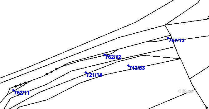 Parcela st. 762/12 v KÚ Mlékojedy u Neratovic, Katastrální mapa