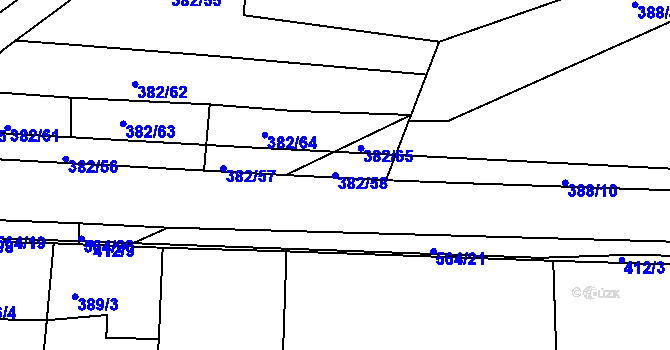 Parcela st. 382/58 v KÚ Mlékojedy u Neratovic, Katastrální mapa
