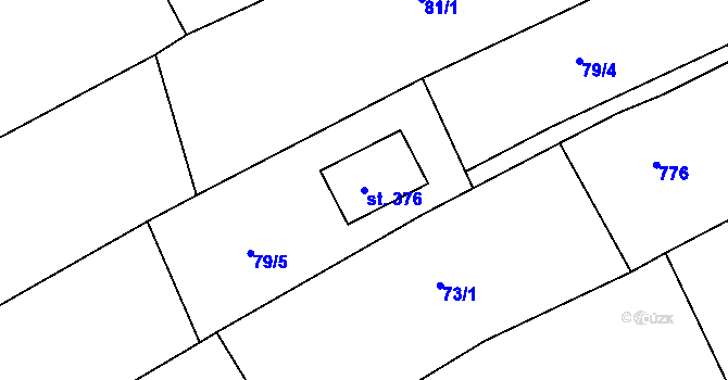 Parcela st. 376 v KÚ Mlékojedy u Neratovic, Katastrální mapa