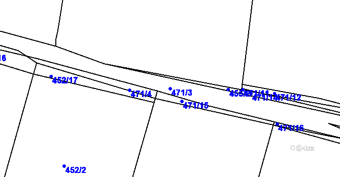 Parcela st. 471/3 v KÚ Mlékojedy u Neratovic, Katastrální mapa