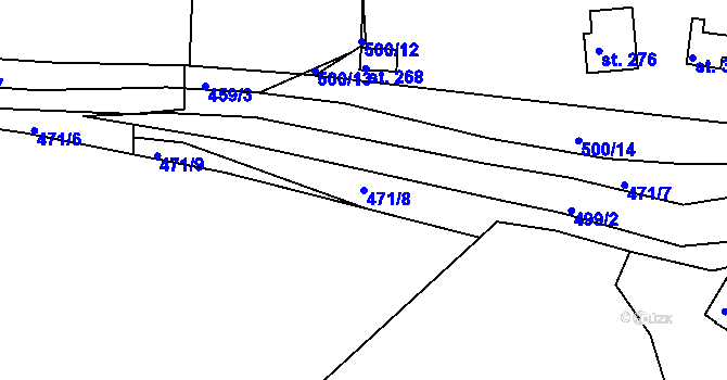 Parcela st. 471/8 v KÚ Mlékojedy u Neratovic, Katastrální mapa