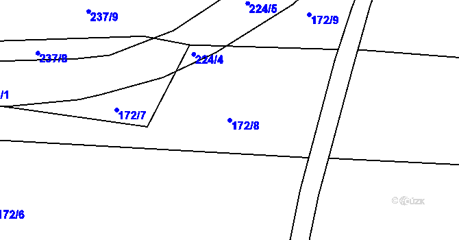 Parcela st. 172/8 v KÚ Mlékojedy u Neratovic, Katastrální mapa