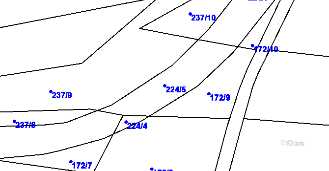 Parcela st. 224/5 v KÚ Mlékojedy u Neratovic, Katastrální mapa