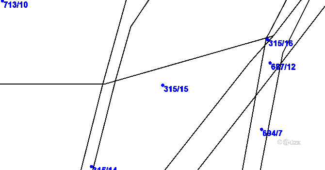 Parcela st. 315/15 v KÚ Mlékojedy u Neratovic, Katastrální mapa