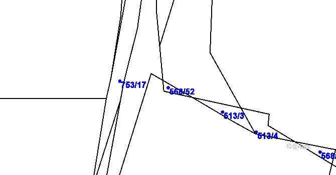 Parcela st. 568/52 v KÚ Mlékojedy u Neratovic, Katastrální mapa