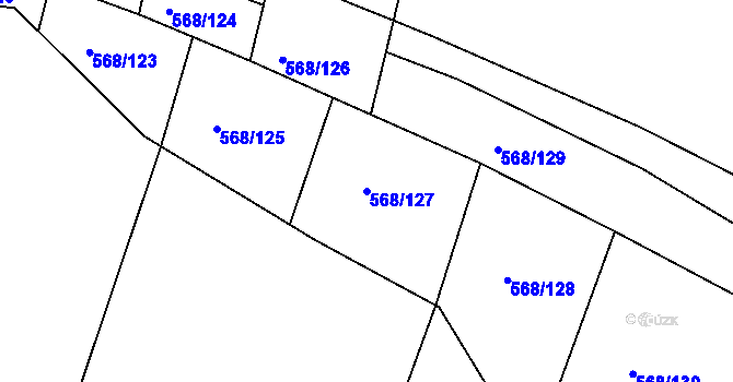 Parcela st. 568/127 v KÚ Mlékojedy u Neratovic, Katastrální mapa