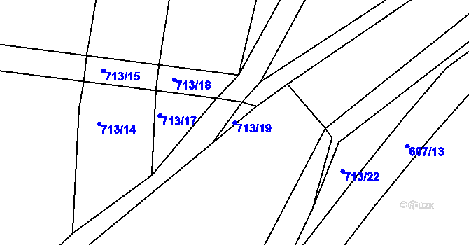 Parcela st. 713/19 v KÚ Mlékojedy u Neratovic, Katastrální mapa