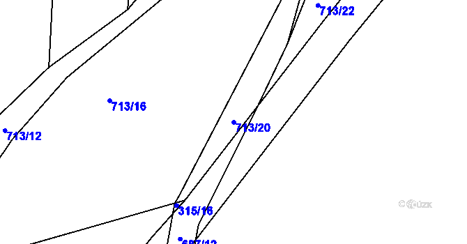 Parcela st. 713/20 v KÚ Mlékojedy u Neratovic, Katastrální mapa