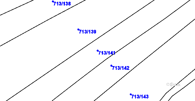 Parcela st. 713/141 v KÚ Mlékojedy u Neratovic, Katastrální mapa